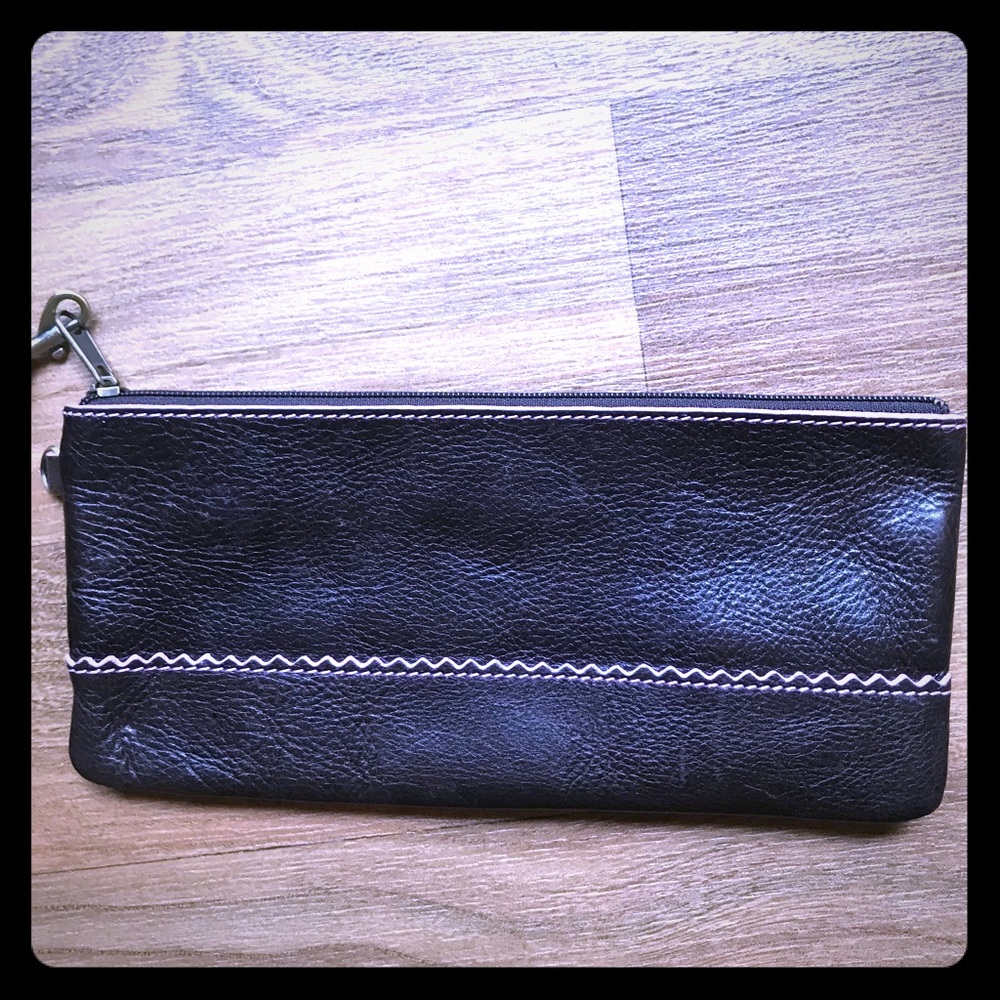 Brown and pink Nordstrom wristlet